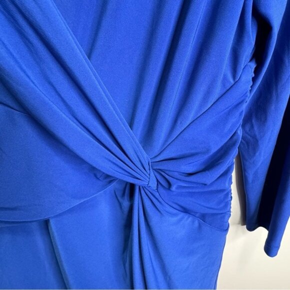 Lauren Ralph Lauren Vneck Faux Wrap Long Sleeve Midi Dress Size 10 - Picture 5 of 8